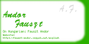 andor fauszt business card